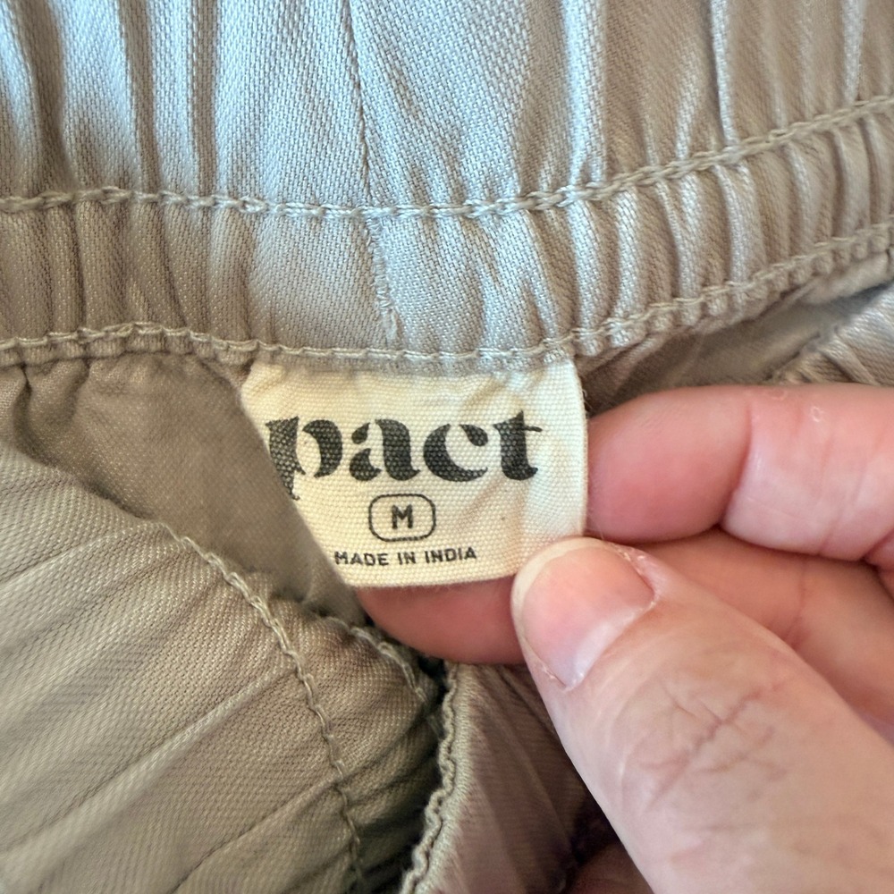 Pact Women's Khaki Drawstring Trousers Size M - Picture 4 of 6